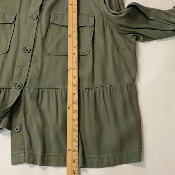 Love, Fire Tencil Olive Cargo Desert Shirt Jacket - Picture 8 of 8